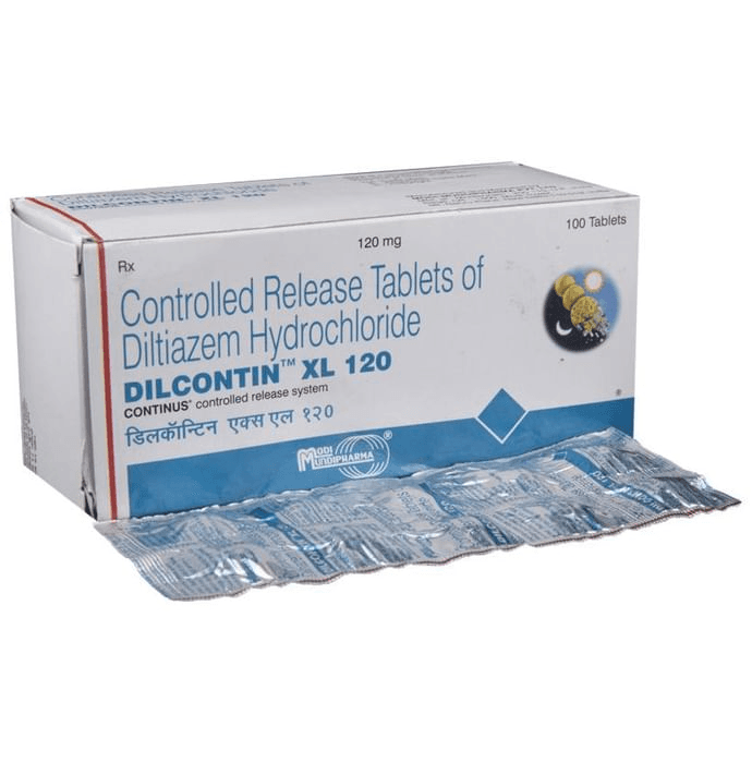 Dilcontin XL 120 Tablet – Diltiazem (120mg) 120 mg by Modi Mundi Pharma Pvt Ltd — photo 1 of 5