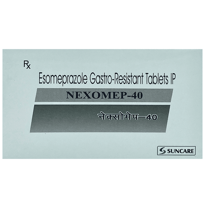 Nexomep 40 Tablet – Esomeprazole (40mg) 40 mg by Suncare Formulations Pvt Ltd — photo 1 of 2