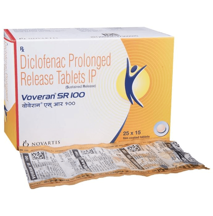 Voveran SR 100 Tablet – Diclofenac (100mg) 100 mg by Dr Reddy's Laboratories Ltd — photo 1 of 5
