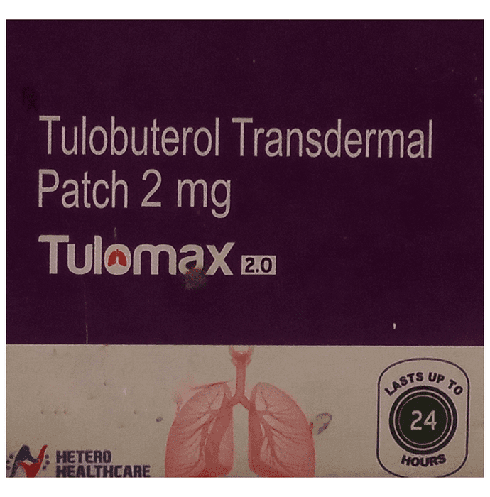 Tulomax 2.0 Transdermal Patch – Tulobuterol (2mg) 2.0 mg by Hetero Healthcare Limited