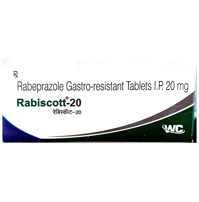 Rabiscott 20mg Tablet – Rabeprazole (20mg) 20 mg by Welcott Lifesciences Pvt Ltd — photo 1 of 2