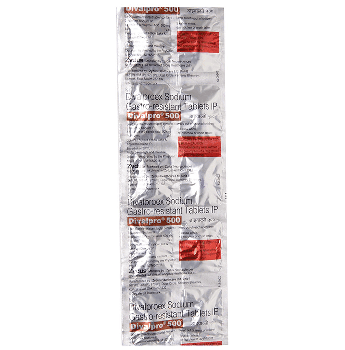 Divalpro 500 Tablet – Divalproex (500mg) 500 mg by Zydus Cadila — photo 1 of 4