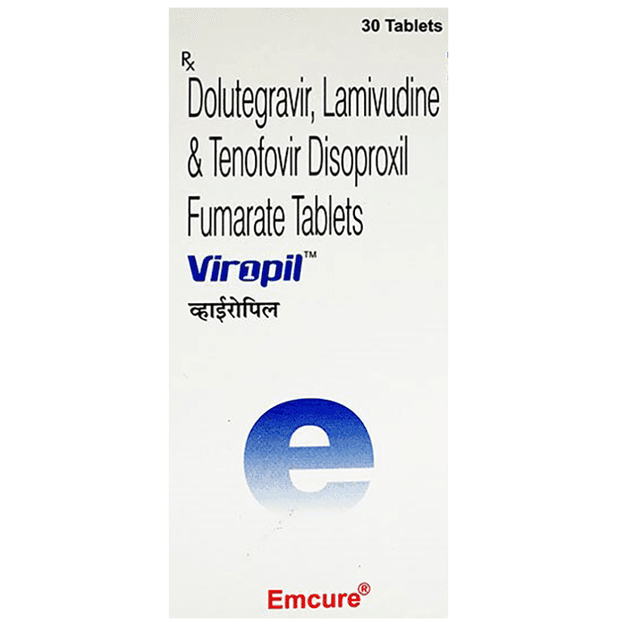 Viropil Tablet – Dolutegravir (50mg) by Emcure Pharmaceuticals Ltd — photo 1 of 4