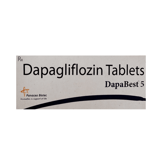 Dapabest 5 Tablet – Dapagliflozin (5mg) 5 mg by Panacea Biotec Pharma Ltd — photo 1 of 2