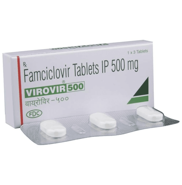 Virovir 500 Tablet – Famciclovir (500mg) 500 mg by FDC Ltd — photo 1 of 6