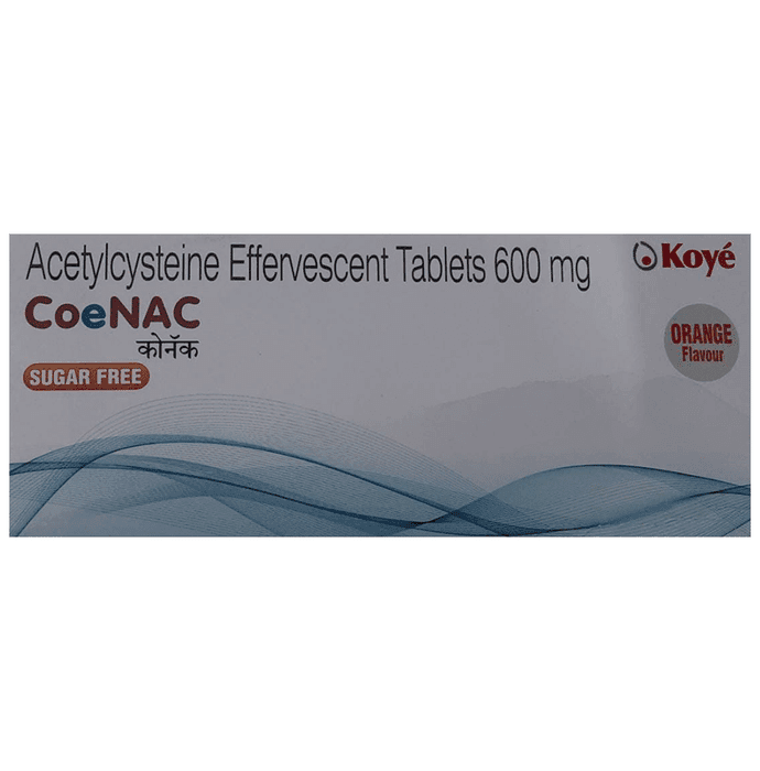 Coenac 600mg Effervescent Tablet Orange Sugar Free – Acetylcysteine (600mg) 600 mg by Koye Pharmaceuticals Pvt ltd — photo 1 of 2