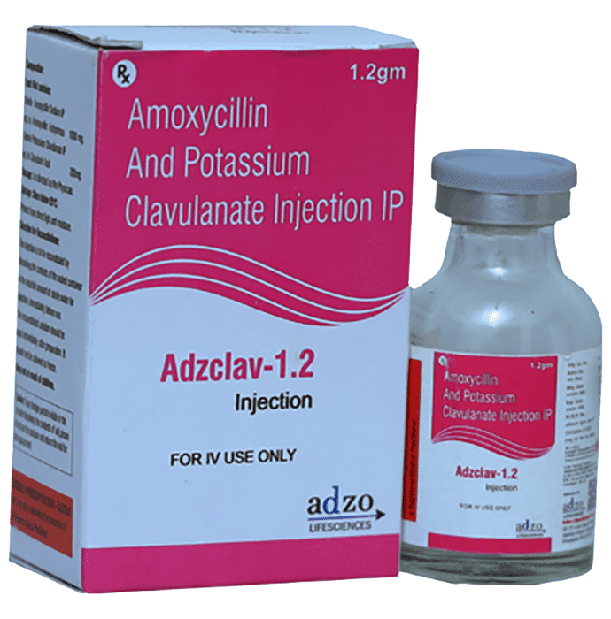 Adzclav 1.2 Injection – Amoxycillin (1000mg) 1.2 mg by ADZO Lifesciences Pvt Ltd — photo 1 of 3