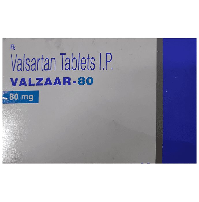 Valzaar 80 Tablet – Valsartan (80mg) 80 mg by Torrent Pharmaceuticals Ltd — photo 1 of 4