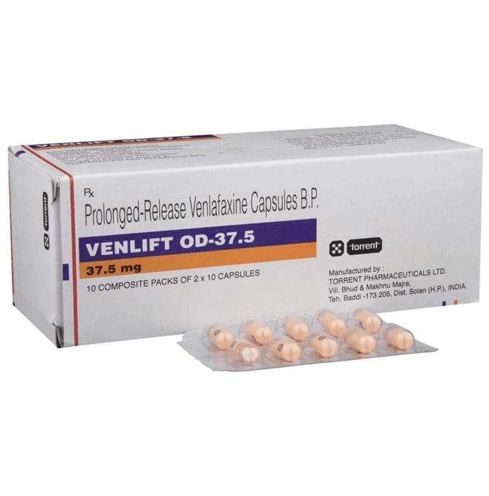 Venlift OD 37.5 Capsule PR – Venlafaxine (37.5mg) 37.5 mg by Torrent Pharmaceuticals Ltd — photo 1 of 6