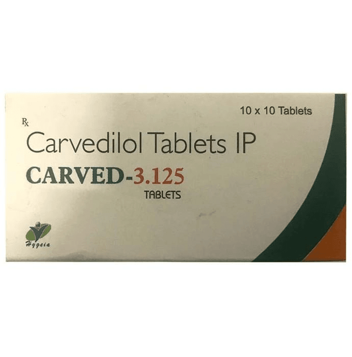 Carved 3.125 Tablet – Carvedilol (3.125mg) 3.125 mg by Hygeia Labs Pvt Ltd — photo 1 of 2