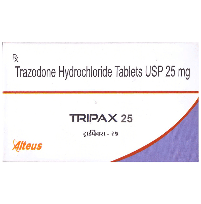 Tripax 25 Tablet – Trazodone (25mg) 25 mg by Alteus Biogenics Pvt Ltd — photo 1 of 3