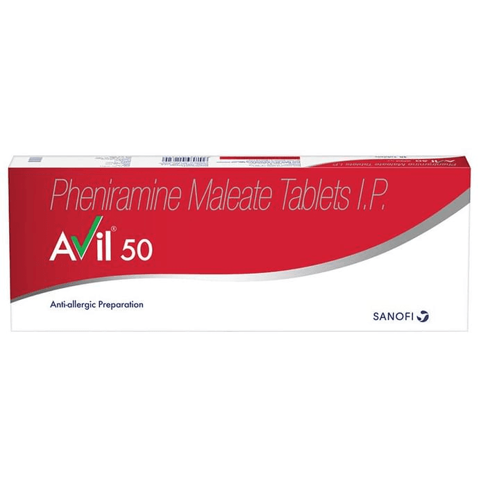 Avil 50mg Tablet – Pheniramine (50mg) 50 mg by Sanofi India Ltd — photo 1 of 4