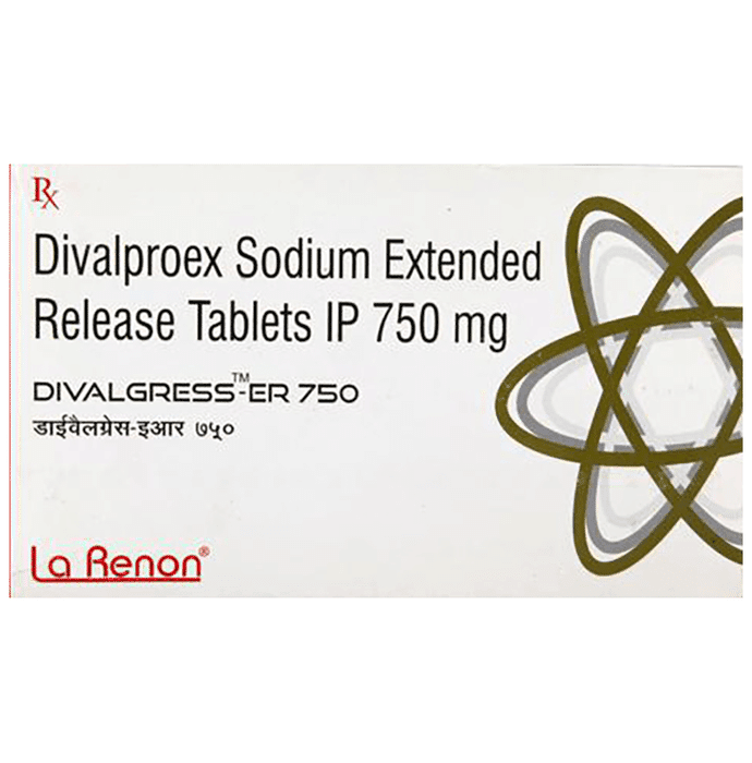 Divalgress ER 750 Tablet – Divalproex (750mg) 750 mg by La Renon Healthcare Pvt Ltd — photo 1 of 3