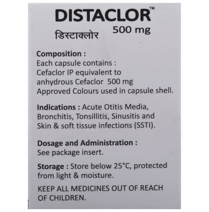 Distaclor 500mg Capsule – Cefaclor (500mg) 500 mg by Lupin Ltd — photo 1 of 4