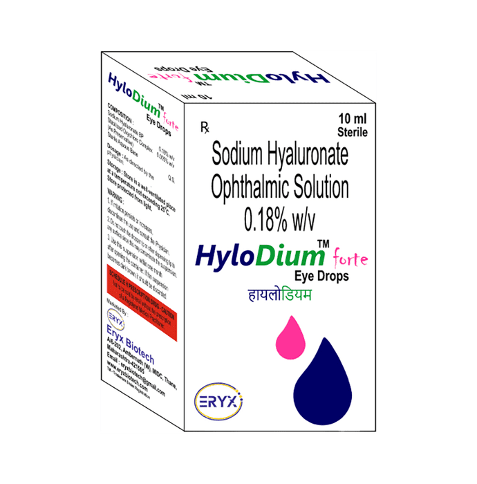 Hylodium Forte Eye Drop – Sodium Hyaluronate (0.18% w/v) by Eryx Biotech — photo 1 of 2