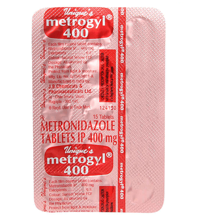 Metrogyl 400 Tablet – a36e2f41-1461-46d6-a2d0-d76b5417d845 by J B Chemicals and Pharmaceuticals Ltd — photo 1 of 2