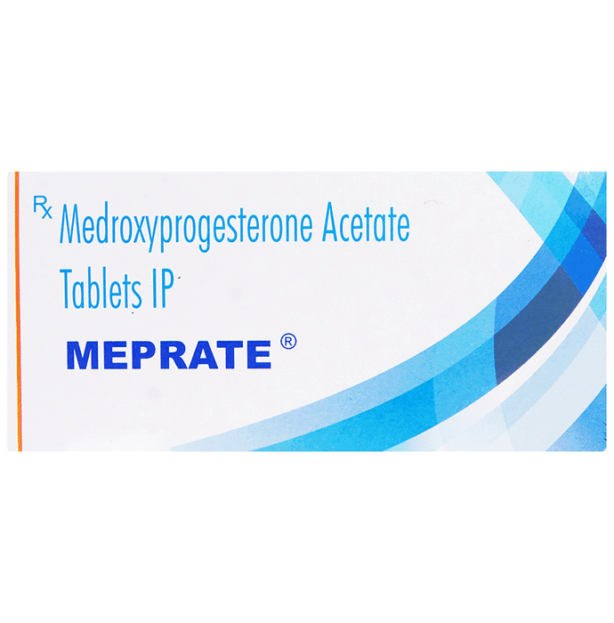 Meprate 10mg Tablet – Medroxyprogesterone acetate (10mg) 10 mg by Serum Institute Of India Ltd — photo 1 of 3
