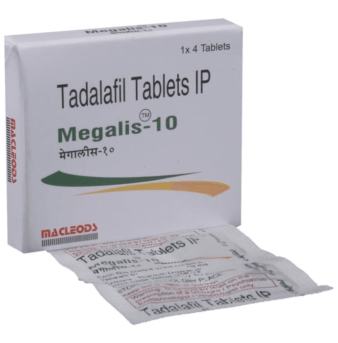 Megalis 10 Tablet – Tadalafil (10mg) 10 mg by Macleods Pharmaceuticals Pvt Ltd — photo 1 of 6