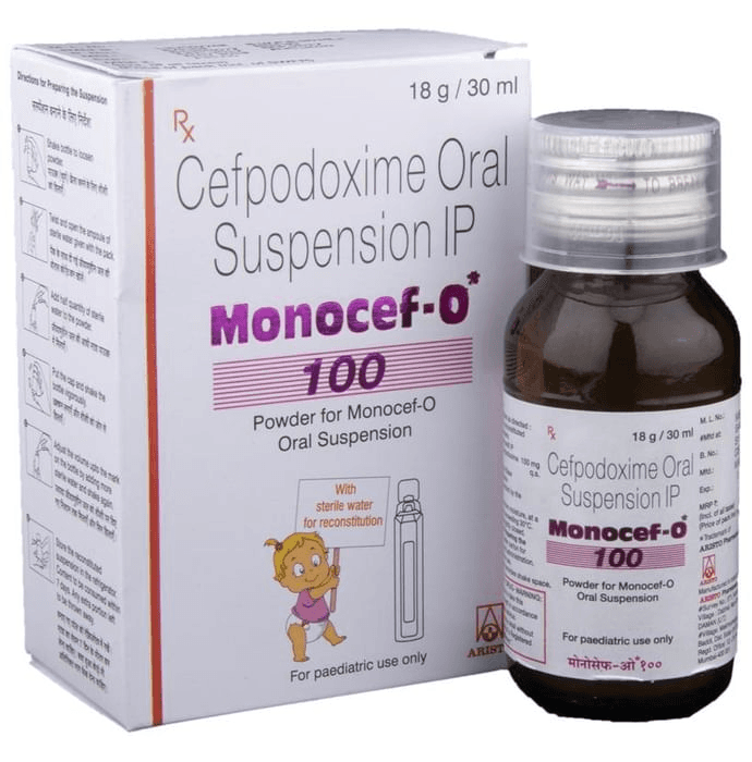 Monocef-O 100 Syrup – Cefpodoxime Proxetil (100mg/5ml) 100 mg by Aristo Pharmaceuticals Pvt Ltd — photo 1 of 5