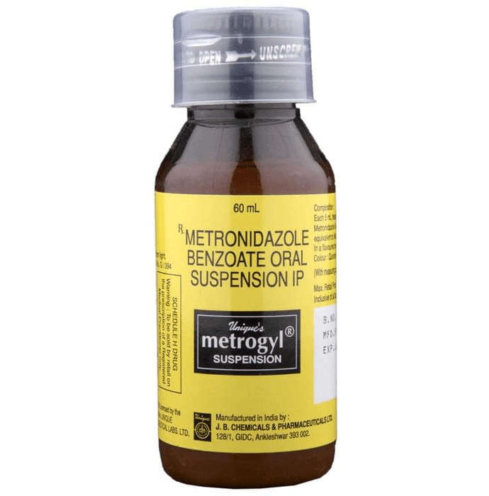 Metrogyl Suspension – 42ca9d6b-c197-4e2b-a7af-77eea4cc2c04 by J B Chemicals and Pharmaceuticals Ltd — photo 1 of 2