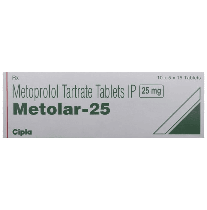 Metolar 25 Tablet – Metoprolol Tartrate (25mg) 25 mg by Cipla Ltd — photo 1 of 5