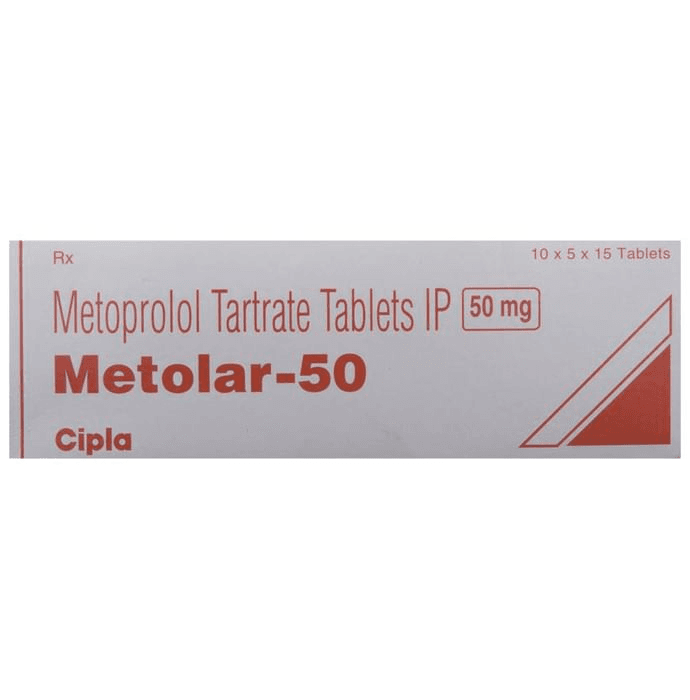 Metolar 50 Tablet – Metoprolol Tartrate (50mg) 50 mg by Cipla Ltd — photo 1 of 5
