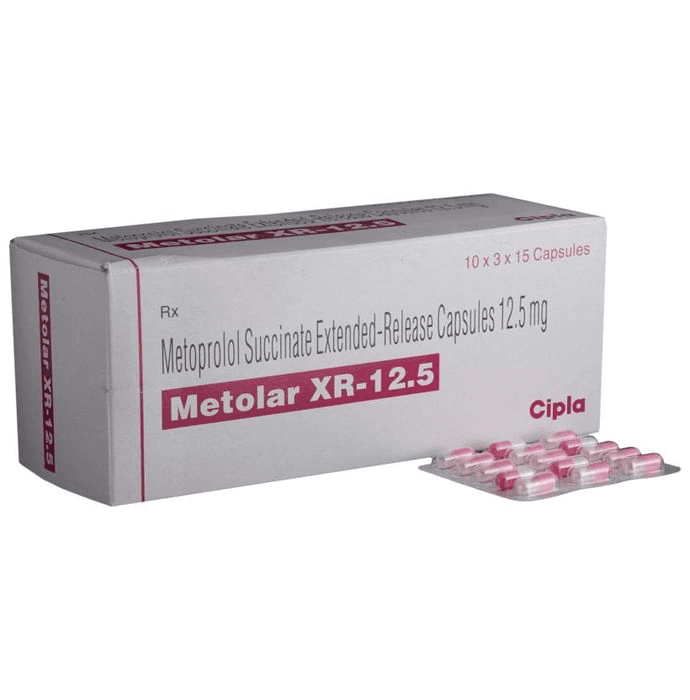 Metolar XR 12.5 Capsule – Metoprolol Succinate (11.8mg) 12.5 mg by Cipla Ltd — photo 1 of 6