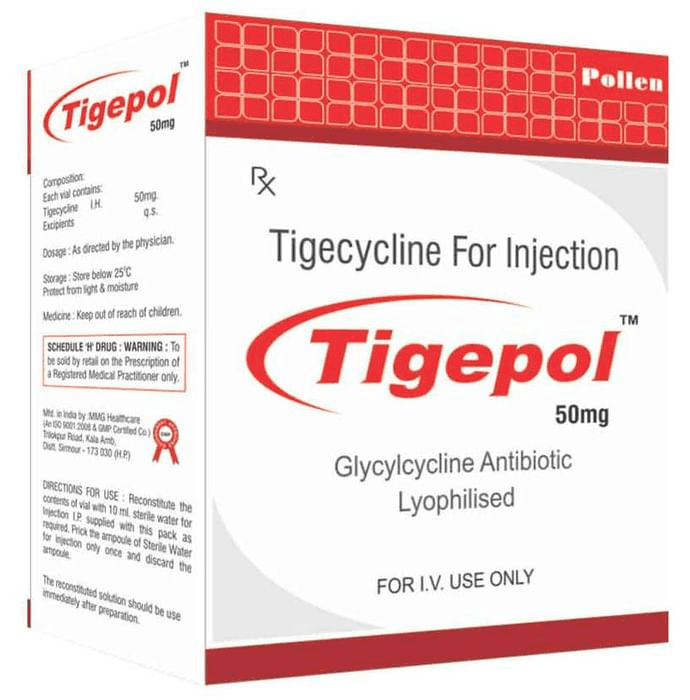 Tigepol 50mg Powder for Injection – Tigecycline (50mg) 50 mg by Pollen Healthcure Pvt. Ltd.