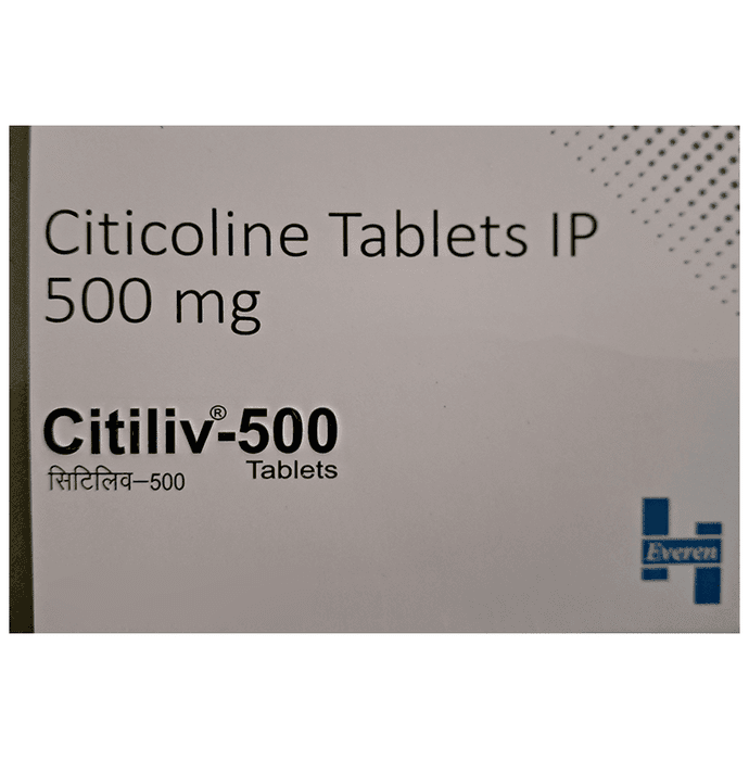 Citiliv 500 Tablet – Citicoline (500mg) 500 mg by Heveren Healthcare Pvt Ltd — photo 1 of 2