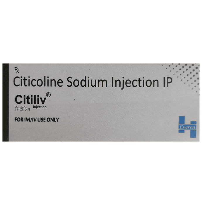Citiliv 2ml Injection – Citicoline (250mg/ml) 2 ml by Heveren Healthcare Pvt Ltd — photo 1 of 2