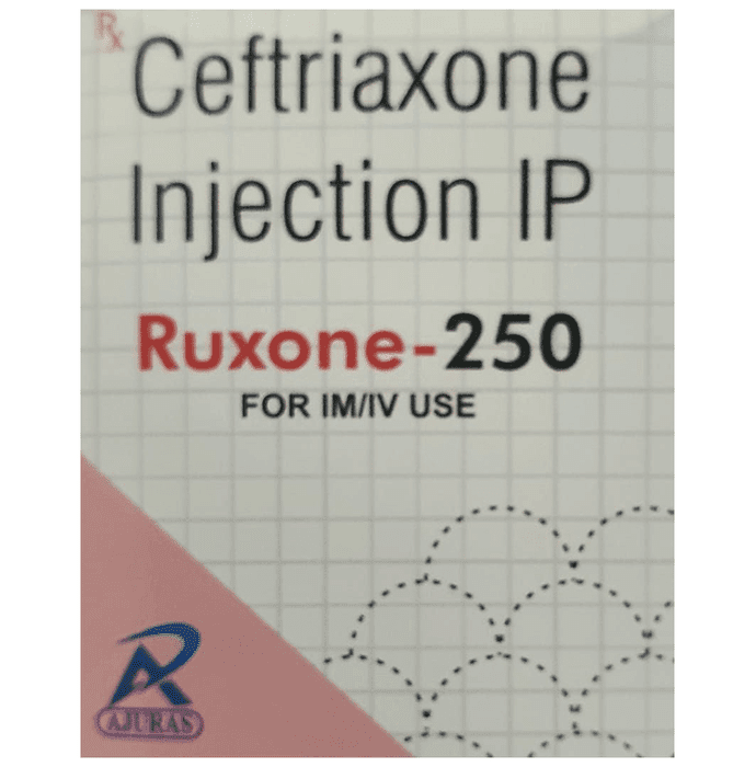 Ruxone 250 Injection – Ceftriaxone (250mg) 250 mg by Ajuras Pharmaceutical Pvt Ltd — photo 1 of 2
