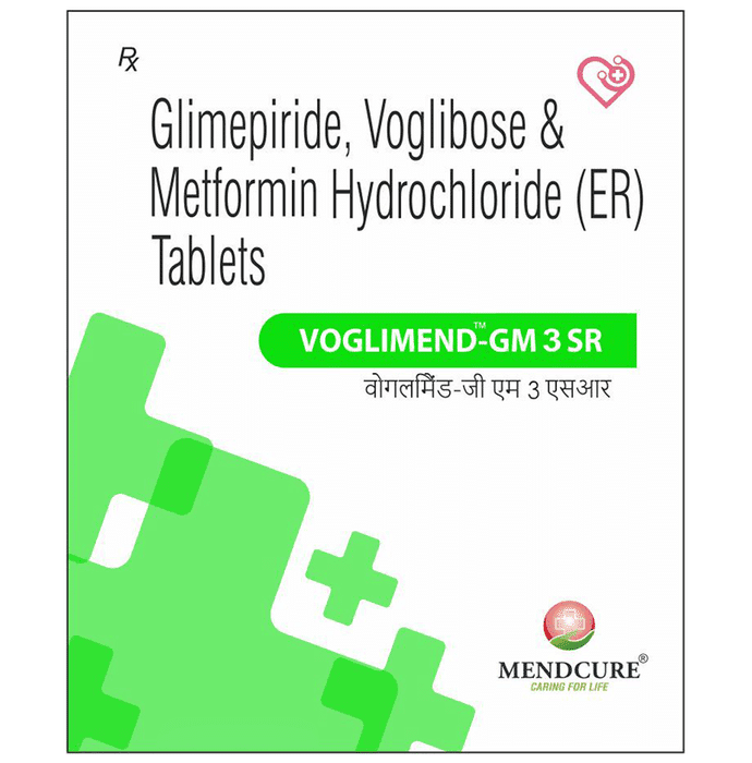 Voglimend-GM 3 SR Tablet – Glimepiride (2mg) 3 mg by Mendcure Life Sciences Pvt Ltd — photo 1 of 2