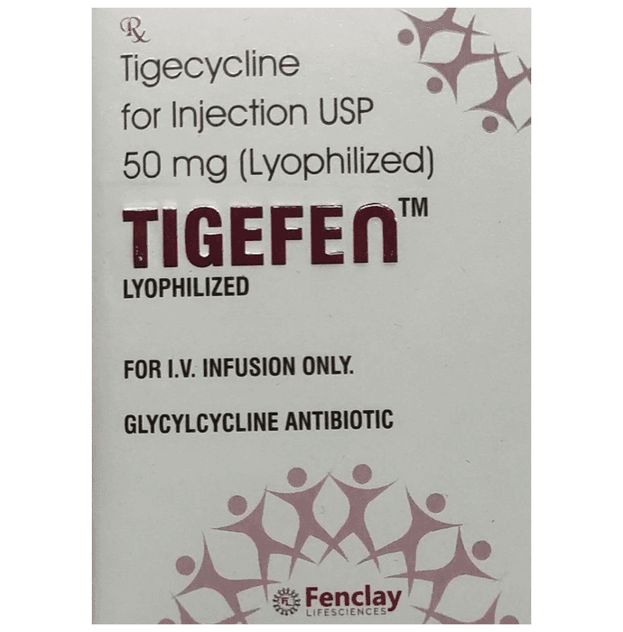 Tigefen Injection – Tigecycline (50mg) by Fenclay Lifesciences — photo 1 of 2