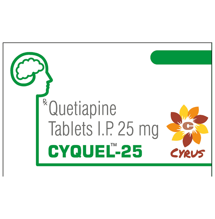 Cyquel 25mg Tablet – Quetiapine (25mg) 25 mg by Cyrus Remedies — photo 1 of 3