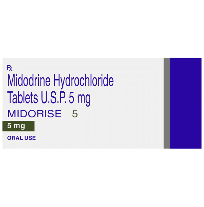 Midorise 5 Tablet – Midodrine (5mg) 5 mg by Torrent Pharmaceuticals Ltd — photo 1 of 2