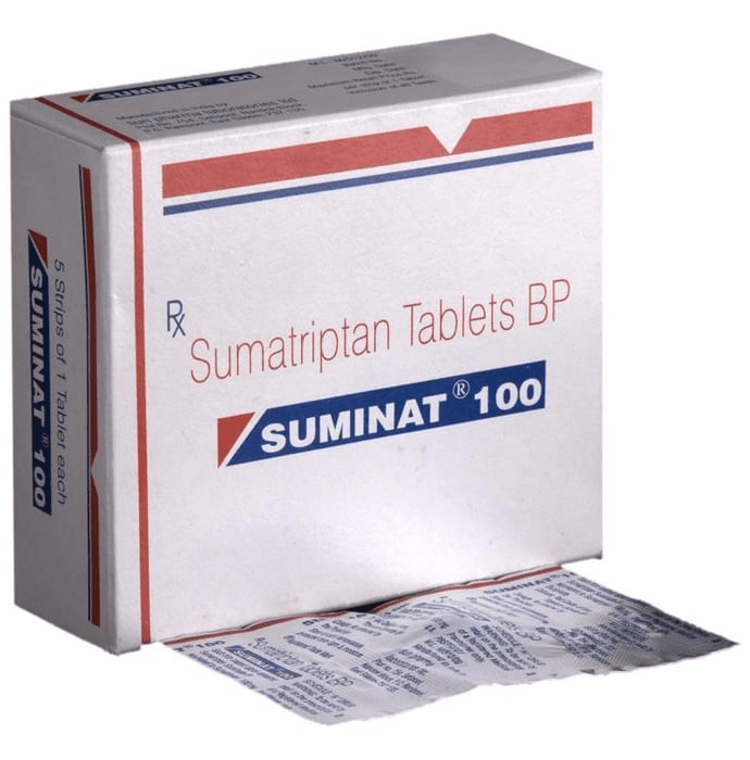 Suminat 100 Tablet – Sumatriptan (100mg) 100 mg by Sun Pharmaceutical Industries Ltd — photo 1 of 4