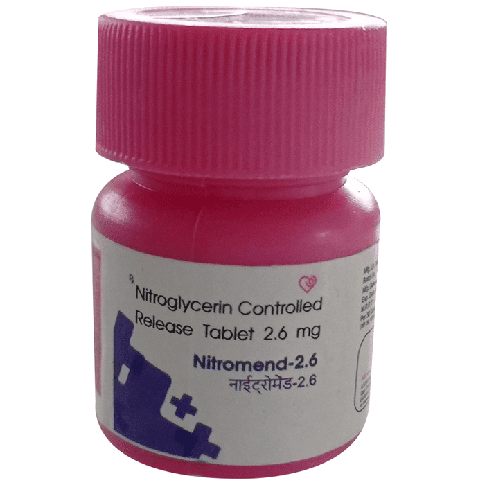 Nitromend 2.6 Tablet CR – Nitroglycerin (2.6mg) 2.6 mg by Mendcure Life Sciences Pvt Ltd