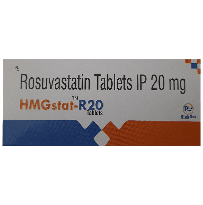 Hmgstat-R 20 Tablet – Rosuvastatin (20mg) 20 mg by Riobliss Life Sciences Pvt Ltd