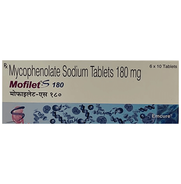 Mofilet S 180 Tablet – Mycophenolate sodium (180mg) 180 mg by Emcure Pharmaceuticals Ltd