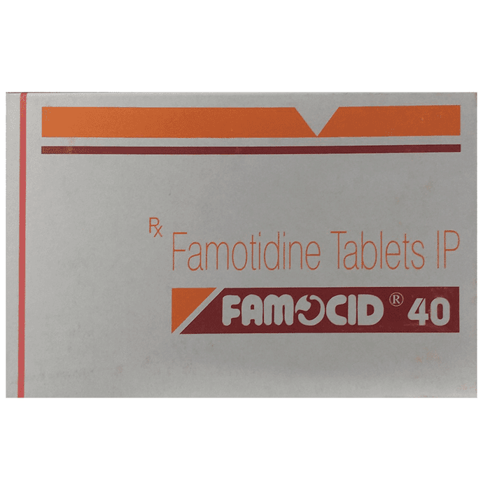 Famocid 40 Tablet – Famotidine (40mg) 40 mg by Sun Pharmaceutical Industries Ltd — photo 1 of 5