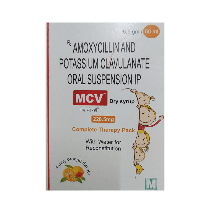 MCV Dry Syrup Tangy Orange – Amoxycillin (200mg) by Maneesh Pharmaceuticals Ltd — photo 1 of 3