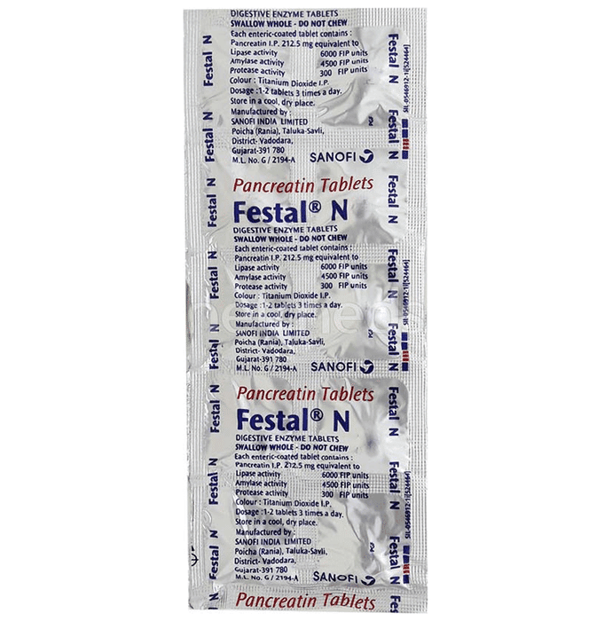 Festal N Tablet – Pancreatin (212.5mg) by Sanofi India Ltd