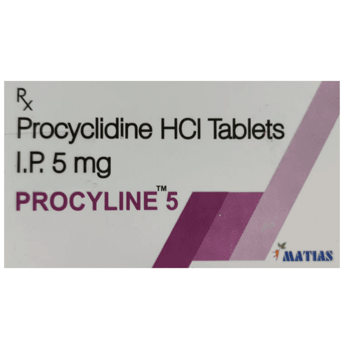 Procyline 5 Tablet – Procyclidine (5mg) 5 mg by Matias Healthcare Pvt Ltd — photo 1 of 2