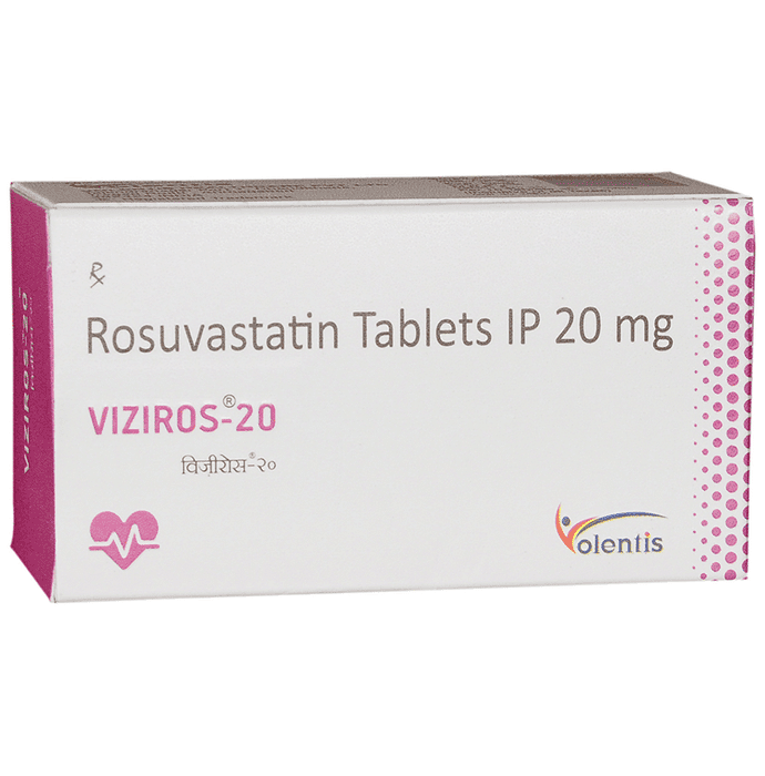 Viziros 20 Tablet – Rosuvastatin (20mg) 20 mg by Volentis Healthcare Pvt Ltd — photo 1 of 3