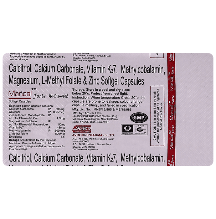 Mancal Forte Softgel Capsule – f641369a-afa0-484d-b287-079cb6de9ee9 by Avrohn Pharma I Limited — photo 1 of 2