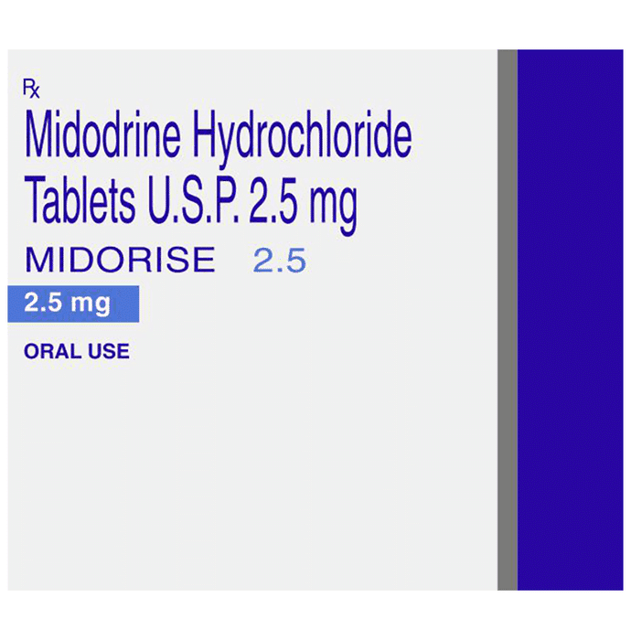 Midorise 2.5 Tablet – Midodrine (2.5mg) 2.5 mg by Torrent Pharmaceuticals Ltd — photo 1 of 2
