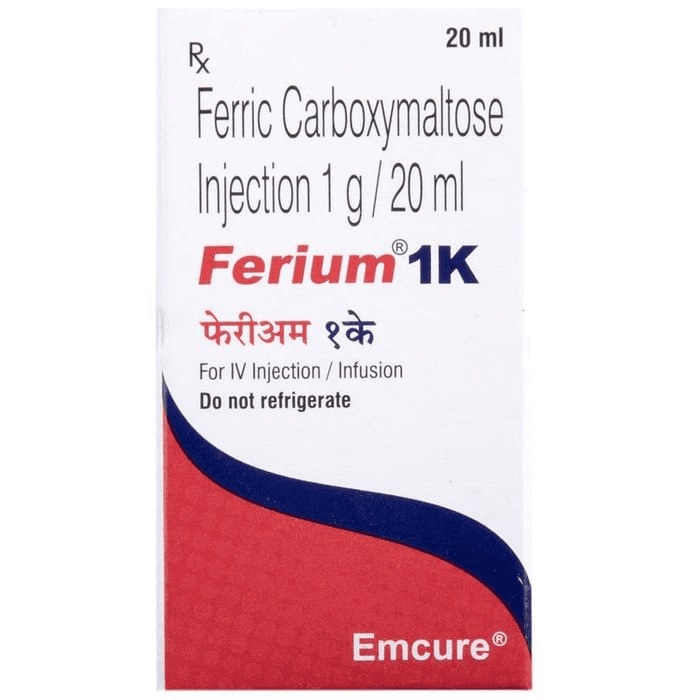 Ferium 1K Injection – Ferric Carboxymaltose (50mg/ml) by Emcure Pharmaceuticals Ltd — photo 1 of 3
