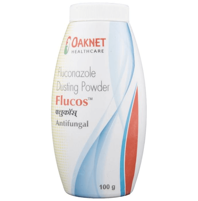 Flucos Dusting Powder – Fluconazole (0.5% w/w) by Oaknet Healthcare Pvt Ltd — photo 1 of 2
