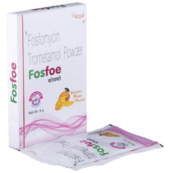 Fosfoe Powder Delicious Mango – Fosfomycin (3gm) by Koye Pharmaceuticals Pvt ltd — photo 1 of 5