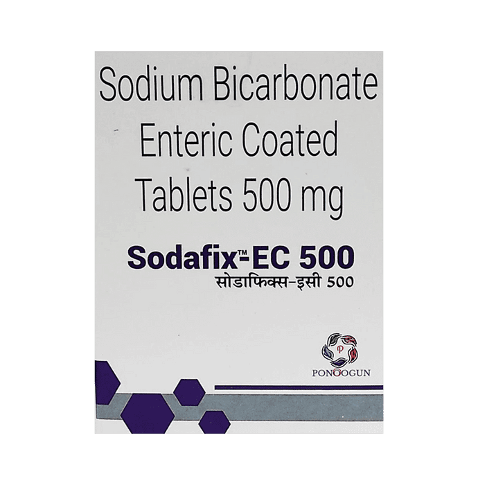 Sodafix-EC 500 Tablet – Sodium Bicarbonate (500mg) 500 mg by Ponoogun Healthcare Pvt Ltd — photo 1 of 2